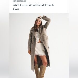Abercrombie & Fitch Carrie Wool-Blend Trench Coat